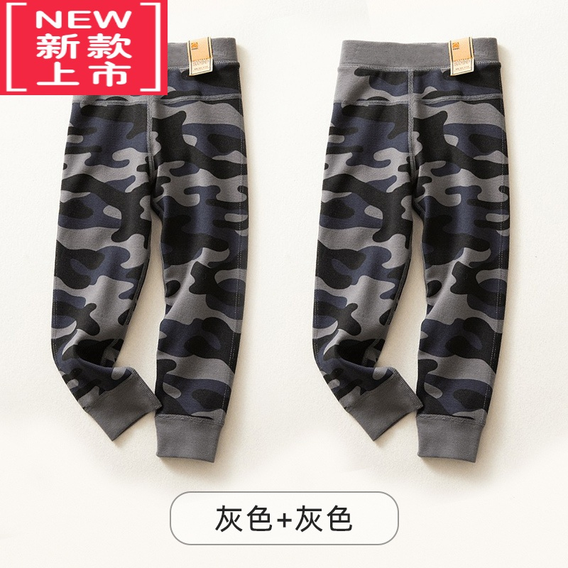 可莉允男童保暖裤内穿一体绒新款迷彩加绒棉毛绒裤儿童宝宝内穿加厚秋冬