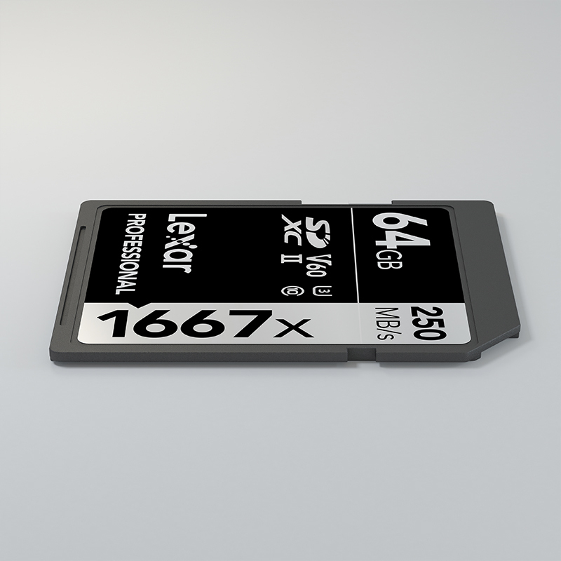 雷克沙(Lexar)64GB SD卡相机内存卡读250MB/s写120MB/s UHS-II单反存储卡 V60等级4K