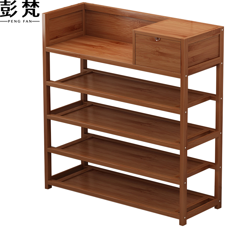 彭梵胡桃色鞋架高清大图