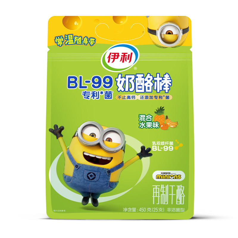 伊利奶酪棒450g混合水果味常温即食高钙营养儿童零食25支装[6月产]