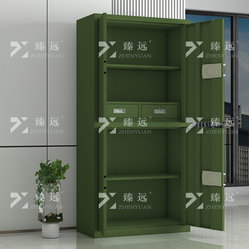 臻远 ZYJJ-80076 保密柜 绿色通双节电子锁 长900*宽420*高1850 单位:1台高清大图