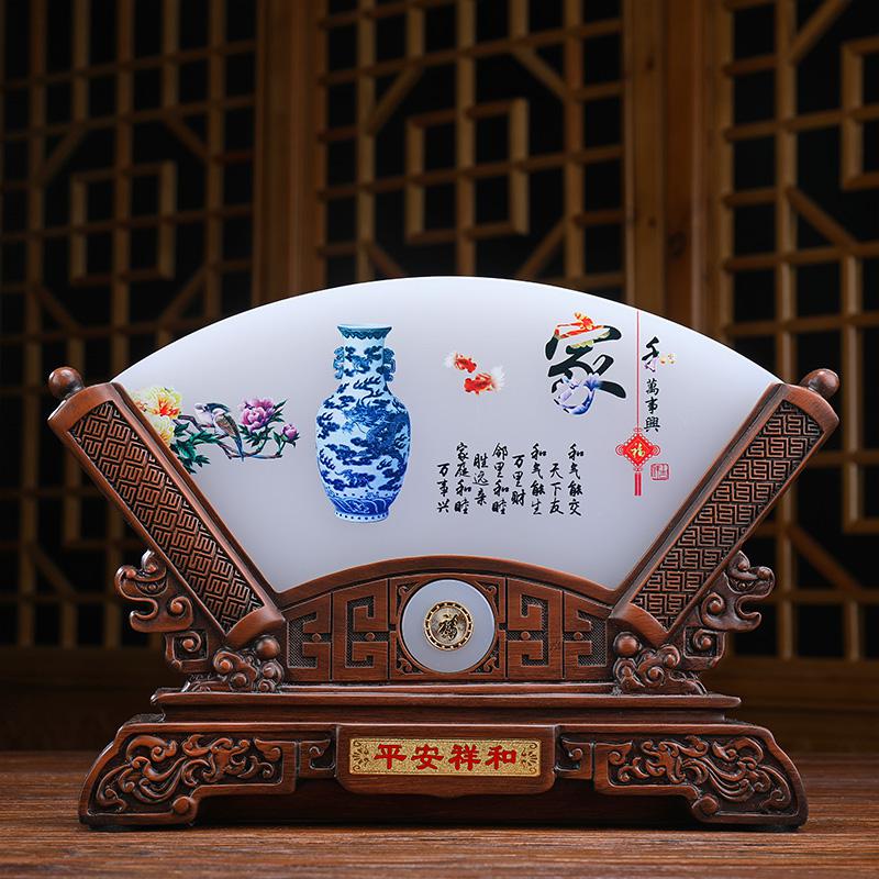 美帮汇家居客厅电视酒柜新中式玉石摆件家庭玄关茶几装饰品搬新家房高清大图