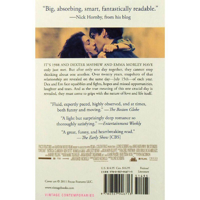 [正版]一天 英文原版 One Day 安妮海瑟薇主演同名电影原著 David Nicholls 电影版 爱情小说 搭