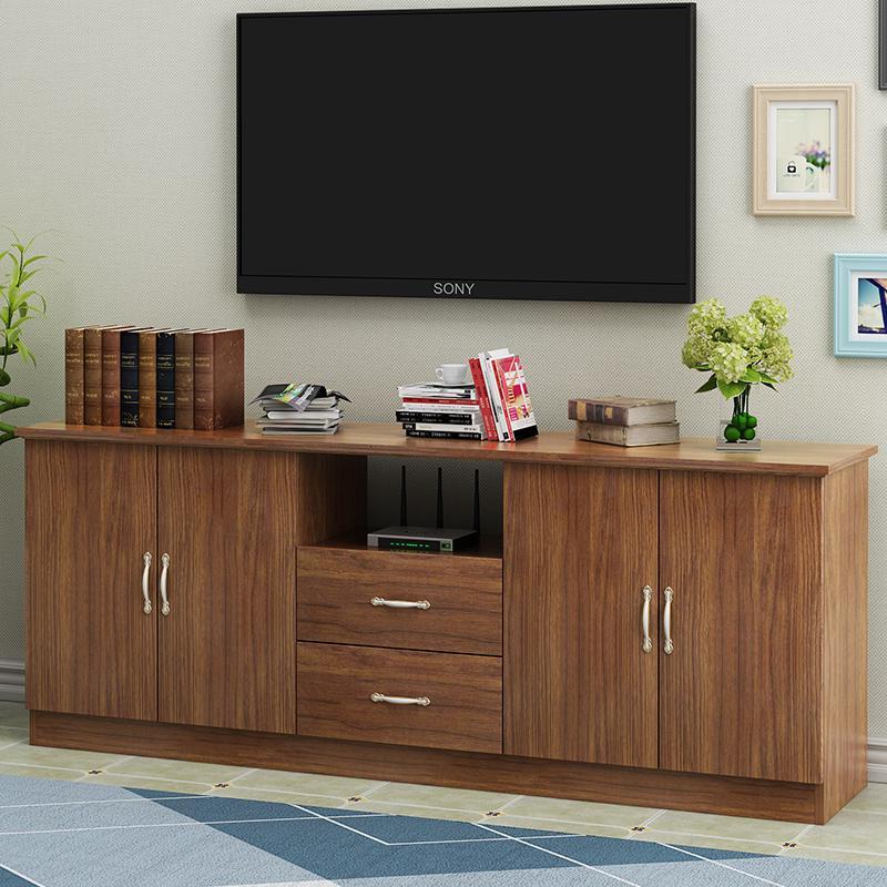 实木电视柜小户型黑胡桃色储物柜组合地柜高款卧室电视柜现代简约定制