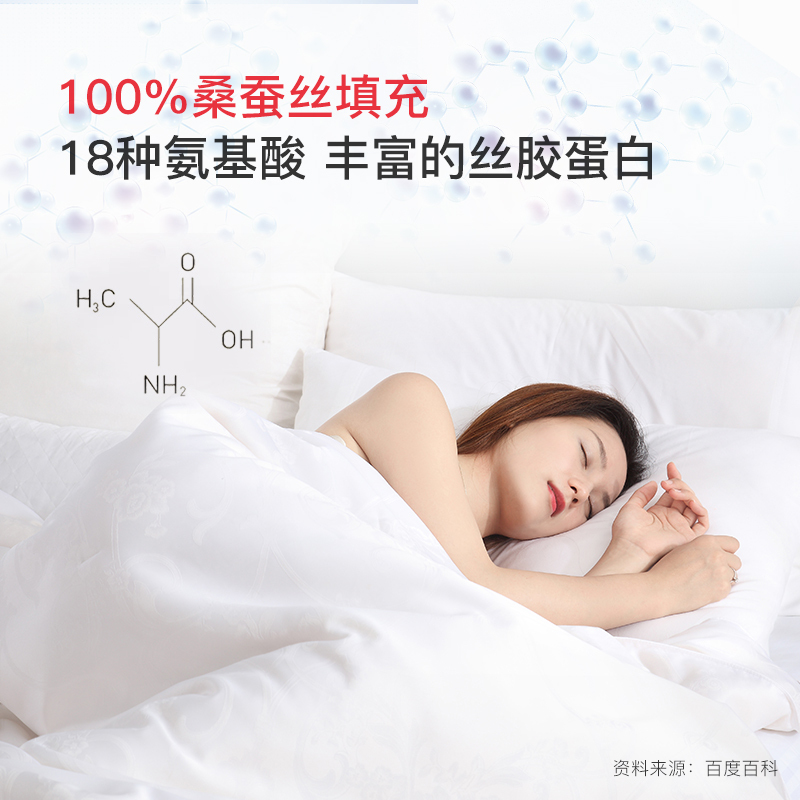 梦洁(MENDALE)家纺纯棉蚕丝二合一被子100%桑蚕丝春秋被子母冬被双人被子