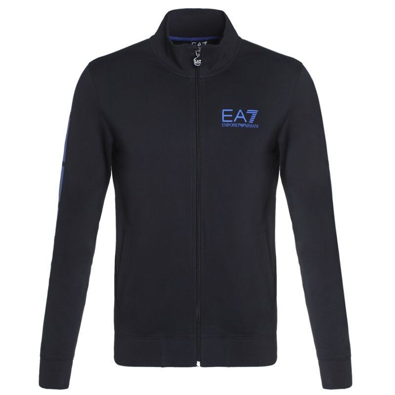 EMPORIO ARMANI EA.7阿玛尼男士黑色深蓝色棉质拉链卫衣运动裤套装轻奢品6XPV59PJ05Z 特价