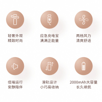 康佳口红手持小电风扇KG-FS1手持迷你轻音学生宿舍随身便携折叠式usb可充电