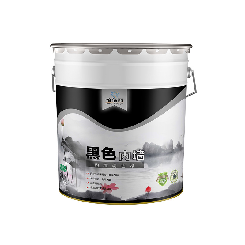 怡佰丽 环保型 超易洗净味内墙涂料 纯黑色乳胶漆 20KG/桶