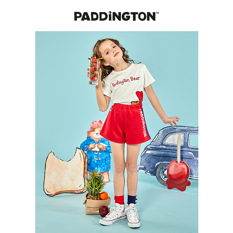 Paddington Bear帕丁顿熊童装夏季新款女童运动休闲短裤
