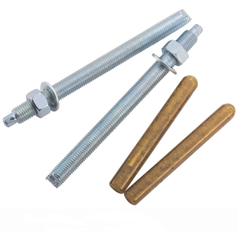 化学螺栓高强度化学锚栓镀锌膨胀螺丝M20*260(10.9级60套带药剂)高清大图