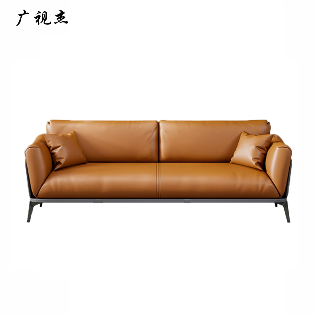 广视杰 三人位沙发 皮革高清大图