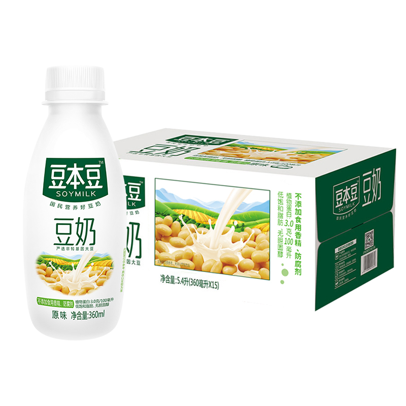 豆本豆 原味豆奶 360ml*15包 礼盒装 5400ML(新老包装随机发货)