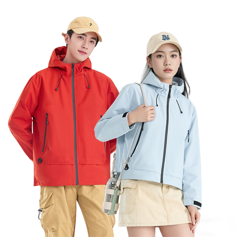 妃锦 聚酯纤维 防风科技面料带防风袖口 下摆弹力扣 耐磨透气逐风冲锋单衣E957