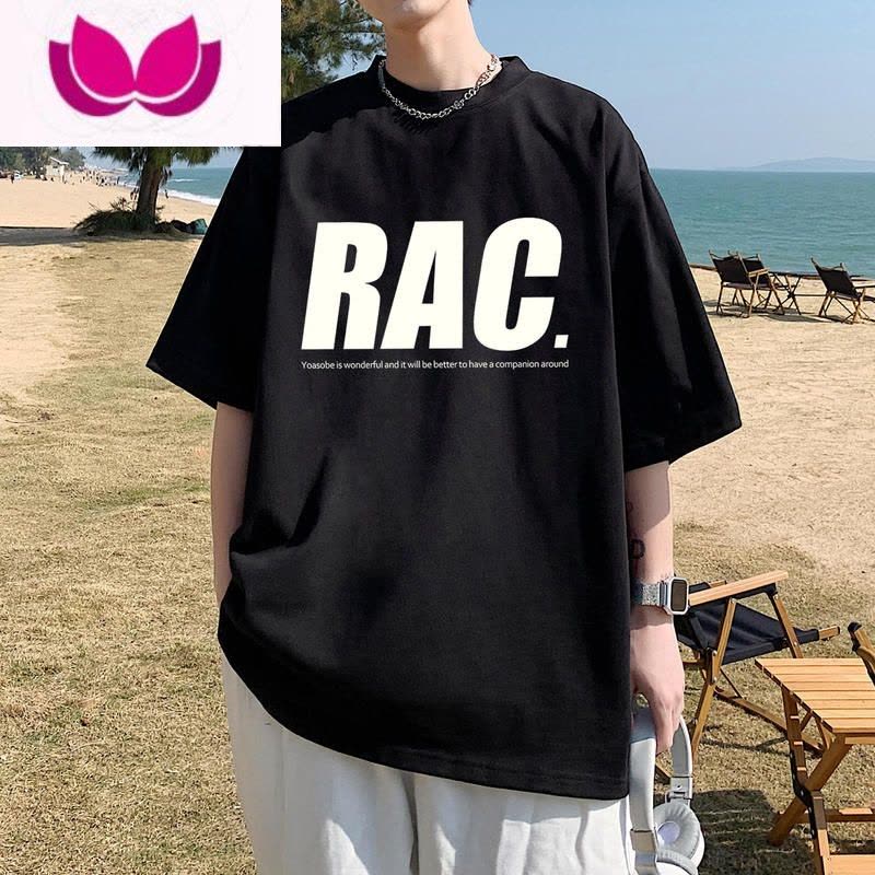 七斓红色美式短袖t恤男士潮牌痞帅夏季复古潮流大码oversize男款衣服图片