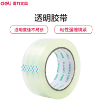 得力(deli)30333普透封箱胶带6卷/筒 60mm*100y透明胶带大卷胶带快递打包宽胶布