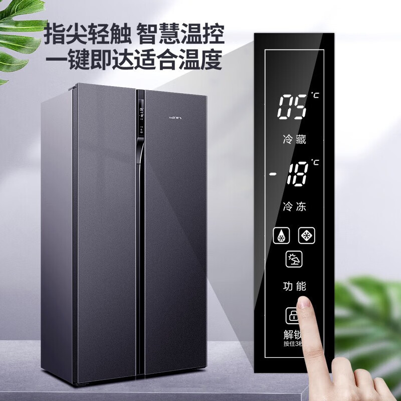 新飞(frestec)646升双开门对开门多维风冷无霜变频一级电脑控温冰箱超大容量大冰箱BCD-646WK9AT高清大图