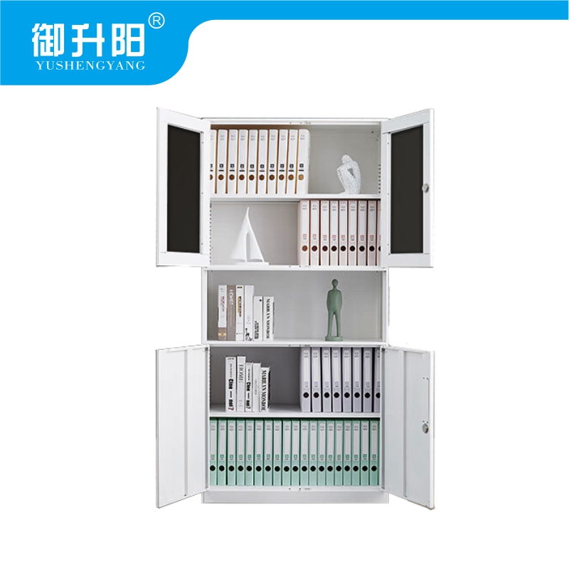 御升阳 中空文件柜/档案柜储物柜带锁纯白色 900×400×1850mm 台