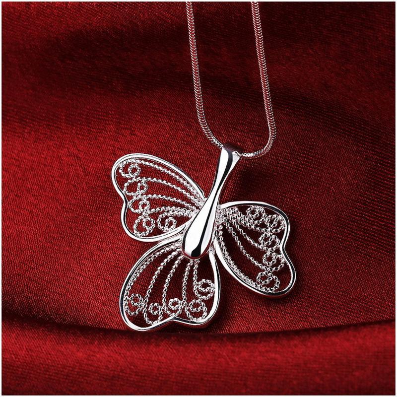 N688 Women Silver Necklace 镀925纯银女项链日韩版锁骨链潮人送女朋友七夕情人节礼物