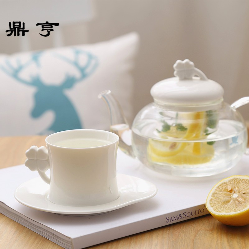 鼎亨北欧四叶花茶壶煮水果茶套装陶瓷玻璃下午茶花果茶茶具蜡烛