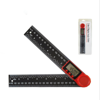 数显角度尺 二合一塑料角度尺量角器 数显卡尺黑色游标卡尺水平尺0-360° 黑色吸塑包装 200mm