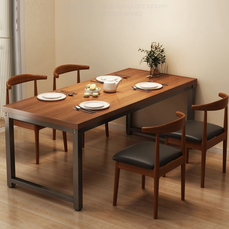 GS广圣 餐桌钢木餐桌椅食堂饭桌1桌4椅 CB0908 套高清大图