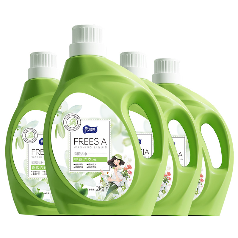 爱恩倍小苍兰抑菌香氛洗衣液2kg*4桶高清大图