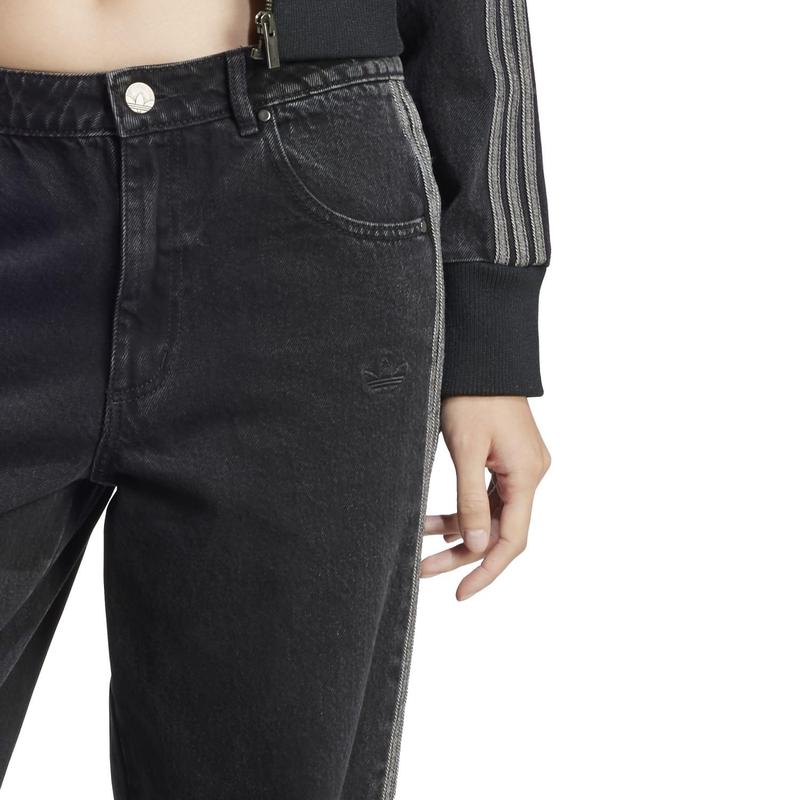 女运动裤休闲宽松棉质三条纹运动风束脚长裤高清大图