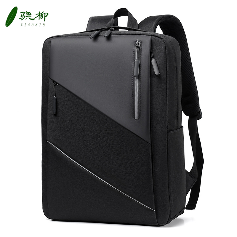 防水双肩包 黑色款(带反光条)/个高清大图