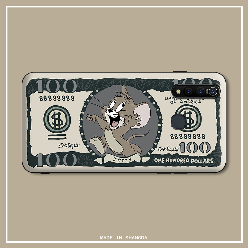美元钞票鼠年杰瑞手机壳适用vivoz5xnex3iqooneos15pro真智力
