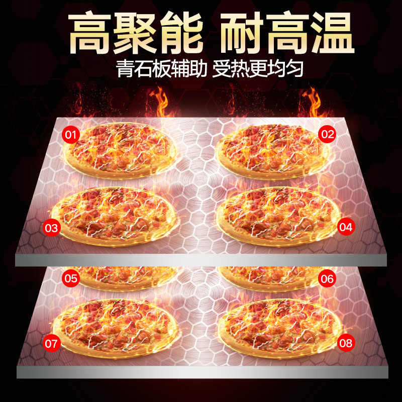 乐创(Lecon)商用披萨烤箱双层烘烤炉 二层二盘烘焙蛋挞鸡翅电烤箱 双层披萨烤箱
