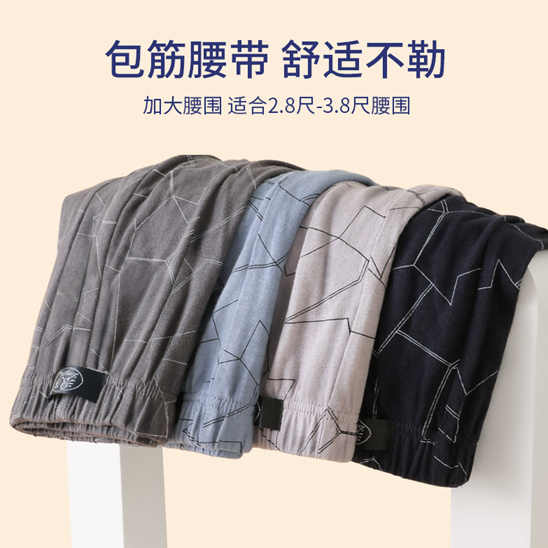 浪沙男士内裤男士平角棉大码胖男士100kg加码超大宽松平角短士高清大图