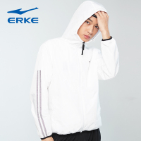 鸿星尔克(ERKE)休闲风衣茄克外套男士年春季简约侧边条纹男士防风夹克