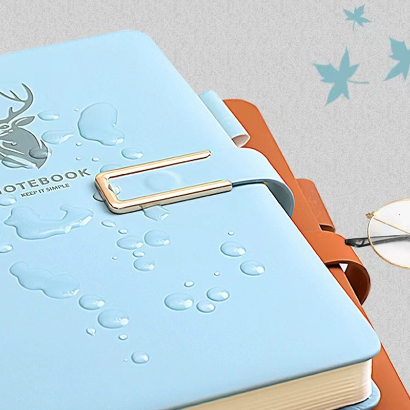 [补贴10%]A5超厚皮面笔记本子商务记事本2024年新款工作笔记办公用会议记录本加厚简约大学生考研B5笔记本子高清大图