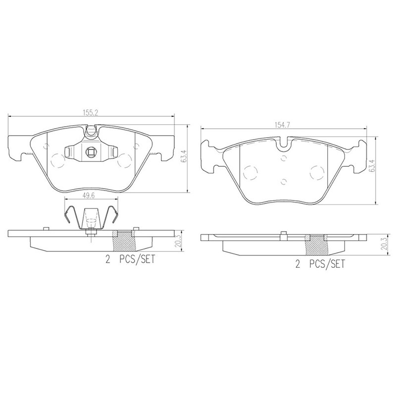 布雷博(brembo)前片.陶瓷P06040N适配08-11款进口宝马1系(E81)/09-12款华晨宝马3系(E90)