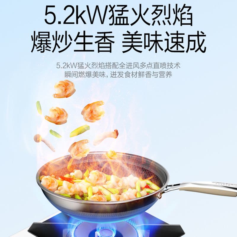万和[白露]灶具5.2KW大火力燃气灶天然气 超一级能效猛火灶 可调节底盘 白色盐系 JZT-C5L90W图片