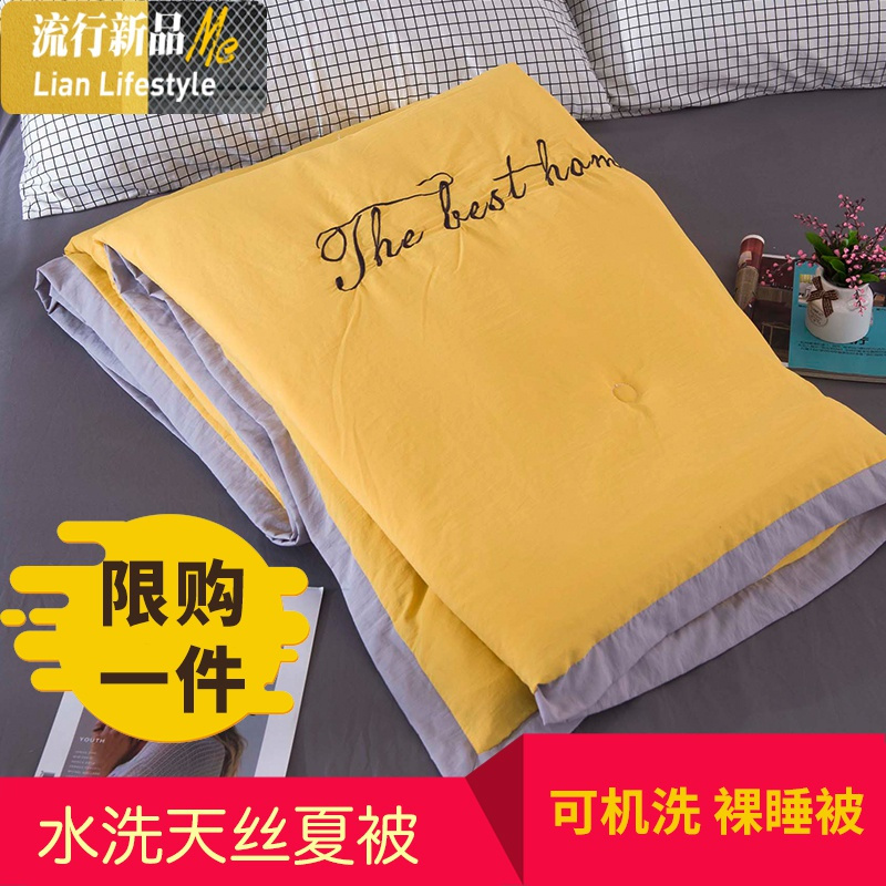 天丝夏凉被双人水洗天丝夏被空调被可机洗夏季薄被子莫代尔单人 三维工匠