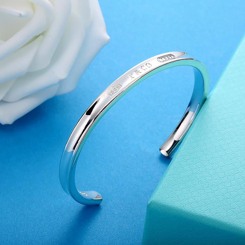 Tiffany：蒂芙尼 925银 1837系列（大小尺码） 开口手镯 31417767 银色手镯