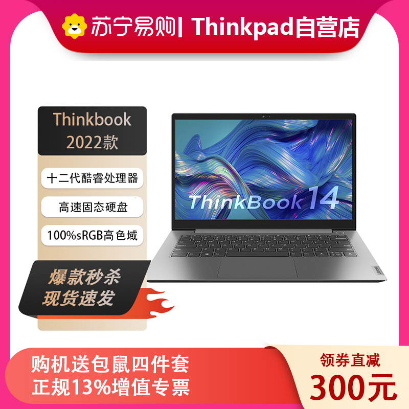 ThinkPad联想ThinkBook 14 9ACD 2022款 14英寸轻薄笔记本电脑 标配(酷睿I5-1240P 16G 512GSSD)