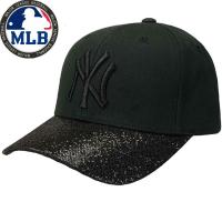 2019春夏新款正品MLB洋基道奇队棒球帽防晒遮阳帽NY黑色亮片男女鸭舌帽子