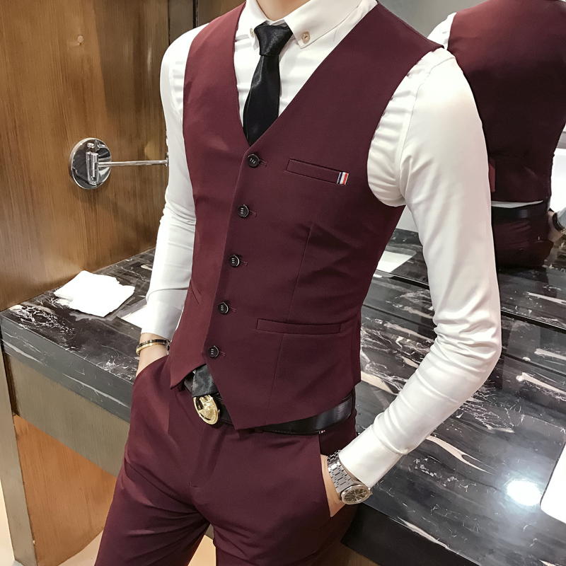 美师理店型师酒吧KTV服务员工作服男士修身时尚马甲坎肩