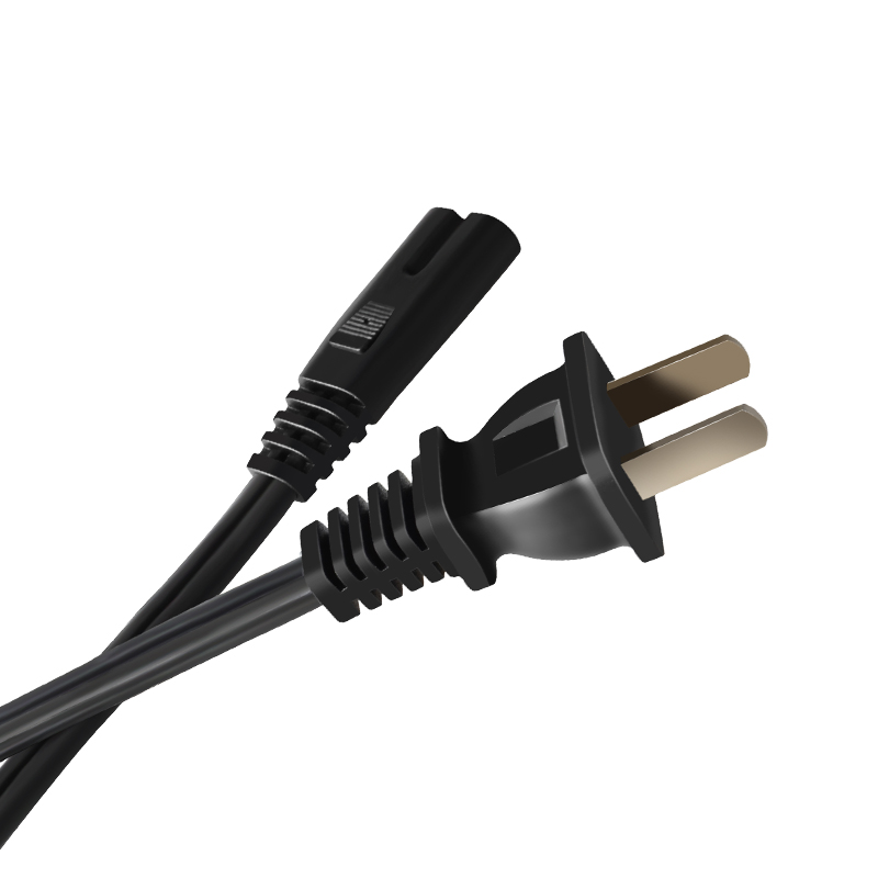 晶华 国标两插8字电源连接线 八字尾双孔音响电源线 支持数码相机电源适配器 黑色1.5米C230E高清大图