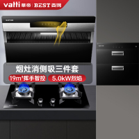 华帝百得E111C+QE53+DX11燃气灶套餐厨房抽油烟机燃气灶套装大吸力油烟机家用煤气灶双灶套装组合(液化气)