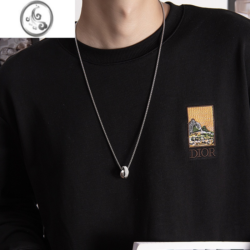 jimi项链男潮嘻哈个性吊坠小众百搭钛钢卫衣毛衣链男款男士高级感