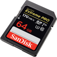 闪迪(SanDisk) 64GB SD存储卡 4K至尊超速版 读速170MB/s 写速90MB/s 单反微单内存卡SD卡