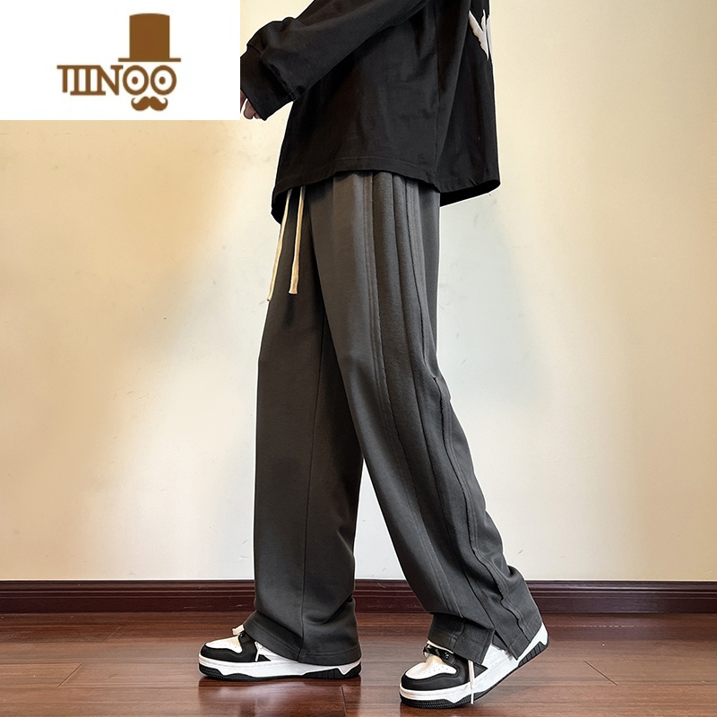 YANXU休闲裤男秋季男款运动裤长裤潮牌2023新款卫裤直筒裤男生裤子高清大图