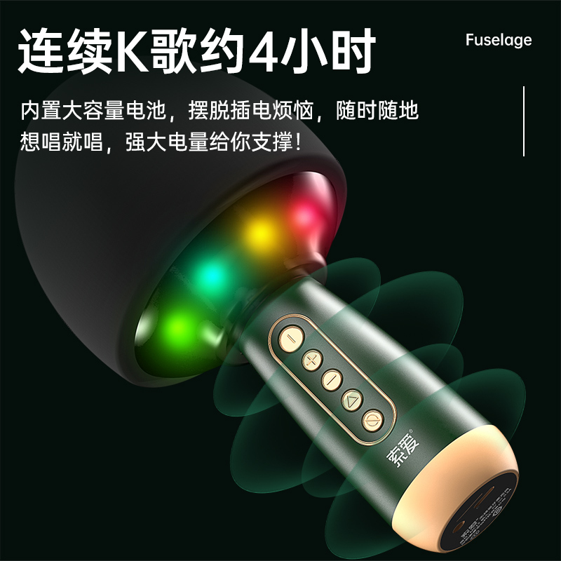 索爱(soaiy)专业麦克风家用电视唱歌K歌卡拉OK MC15(绅士灰)