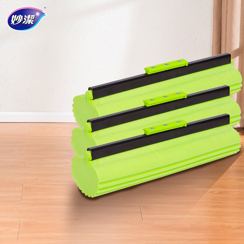 妙洁 胶棉拖把卡槽加强型替换装 替换头*3 BDZSSC