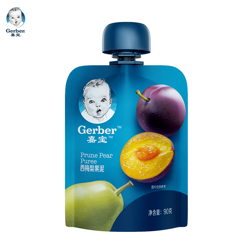 嘉宝(Gerber)进口宝宝零食儿童辅食婴幼儿西梅梨果泥90g