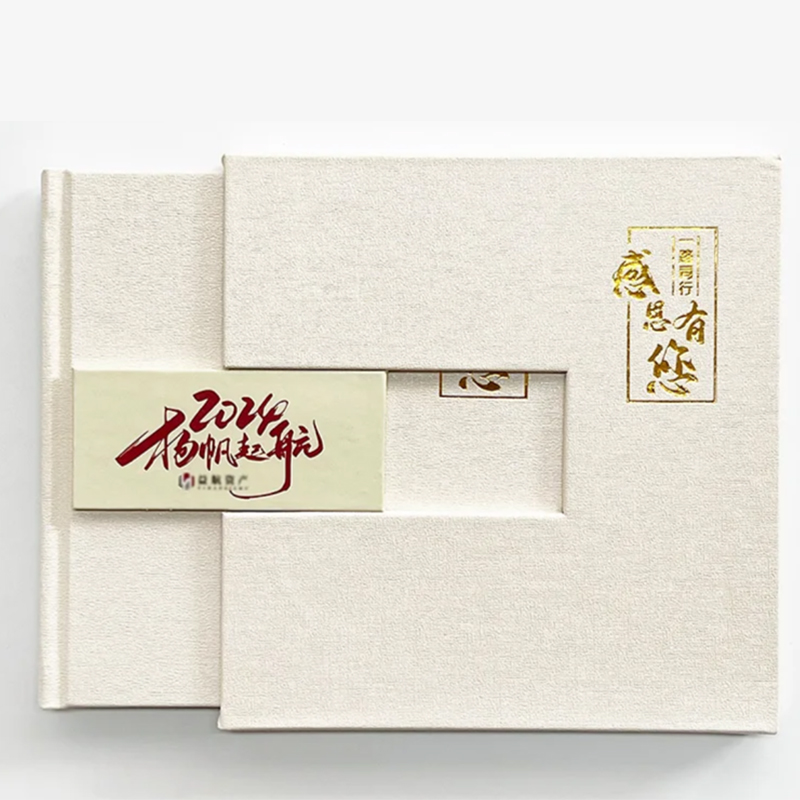 小窝厘 高端纪念册 PU皮镀金压印 礼盒装 360X250mm高清大图