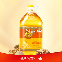 中粮福临门 食用油 粮油 花生原香食用调和油5L/桶 家庭实用装